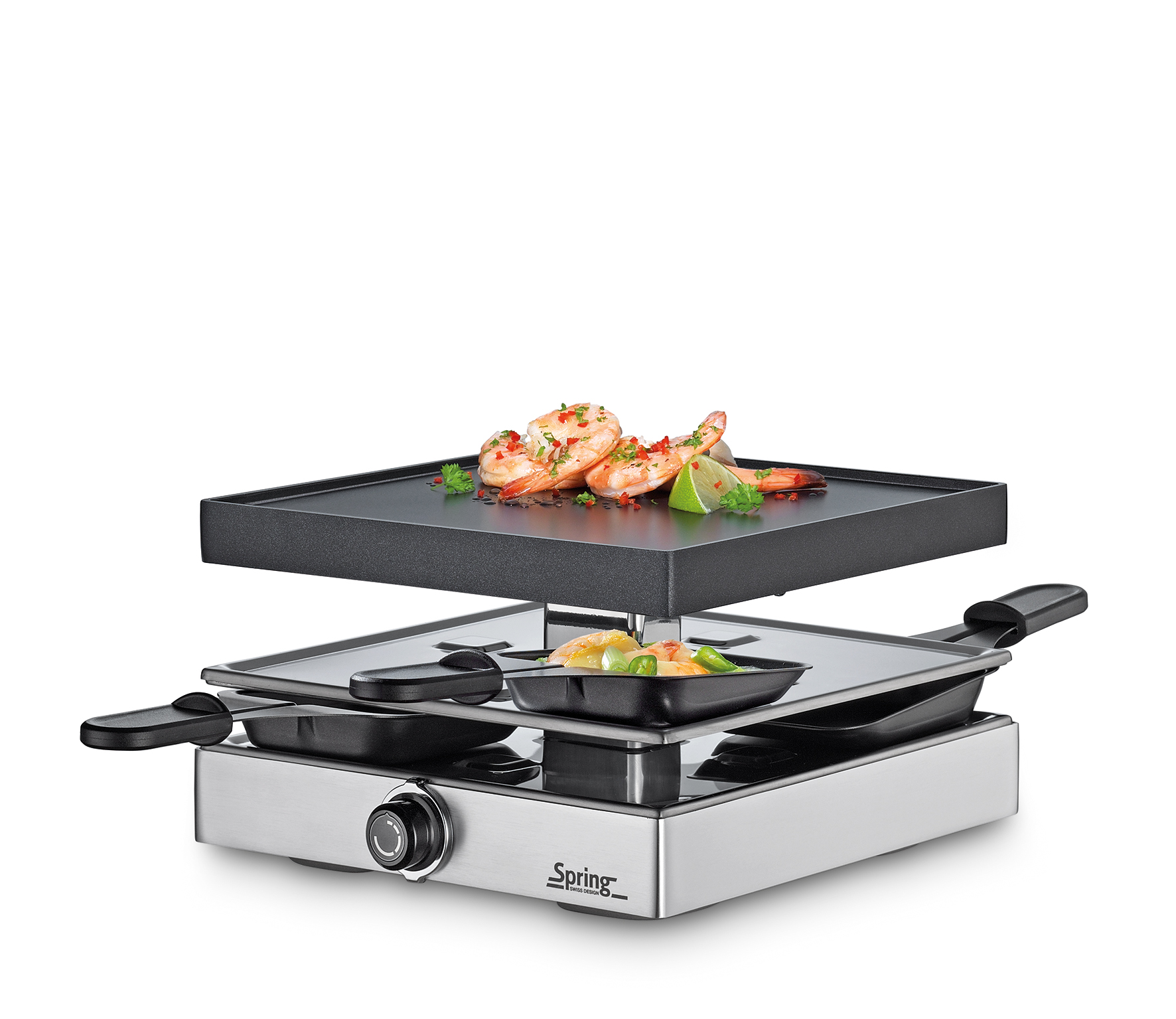 RACLETTE - Raclette4 CLASSIC, Alugrillplatte silber