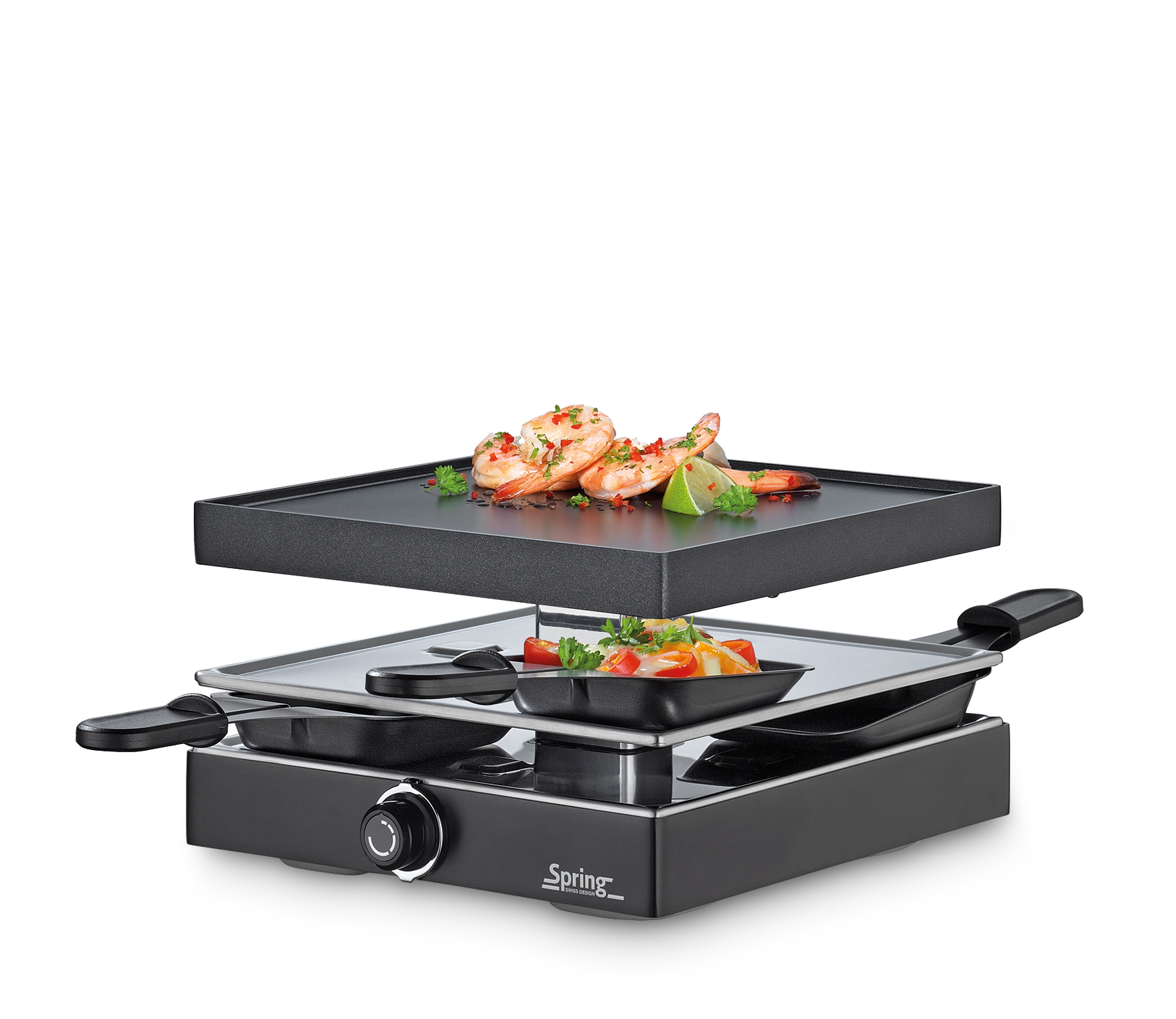 RACLETTE - Raclette4 CLASSIC, Alugrillplatte schwarz