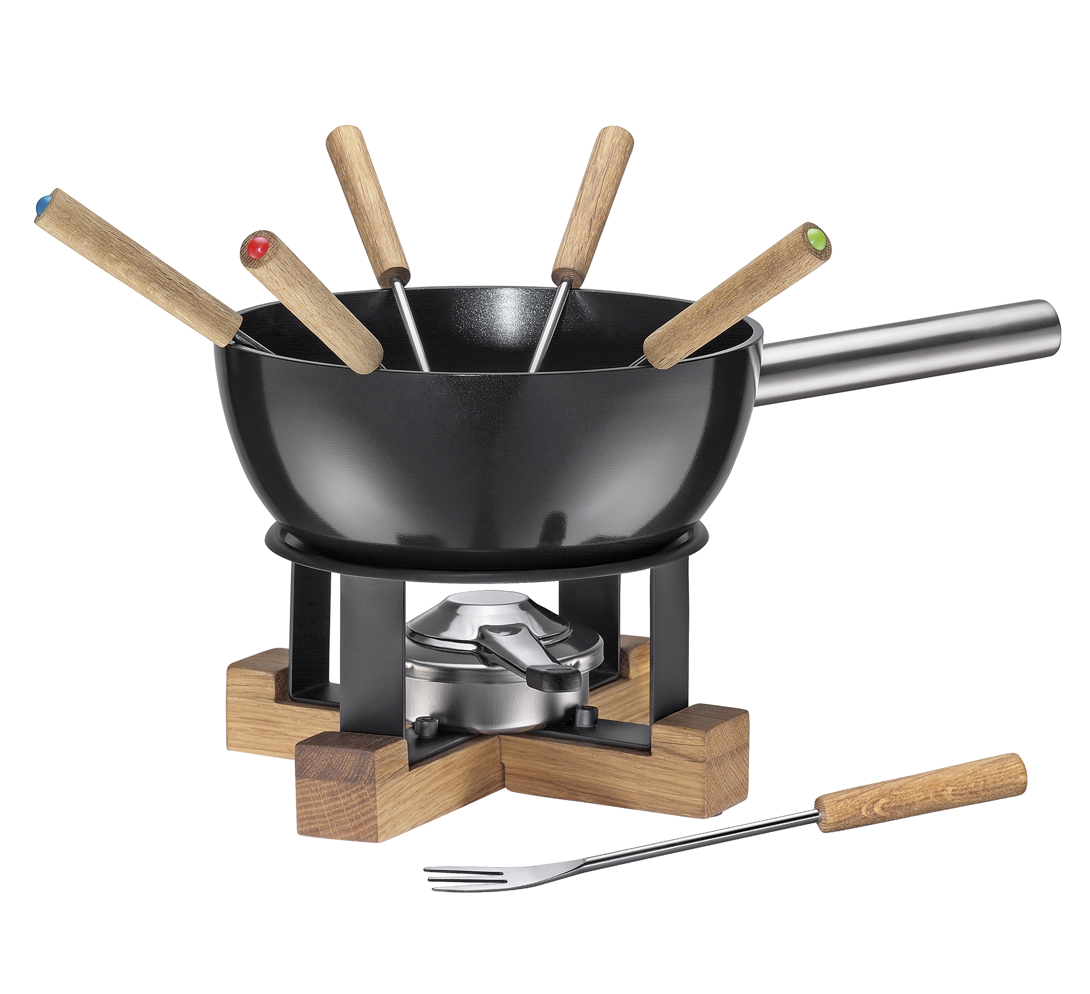 FONDUE - Käsefondue-Garnitur LAUSANNE schwarz 23 cm