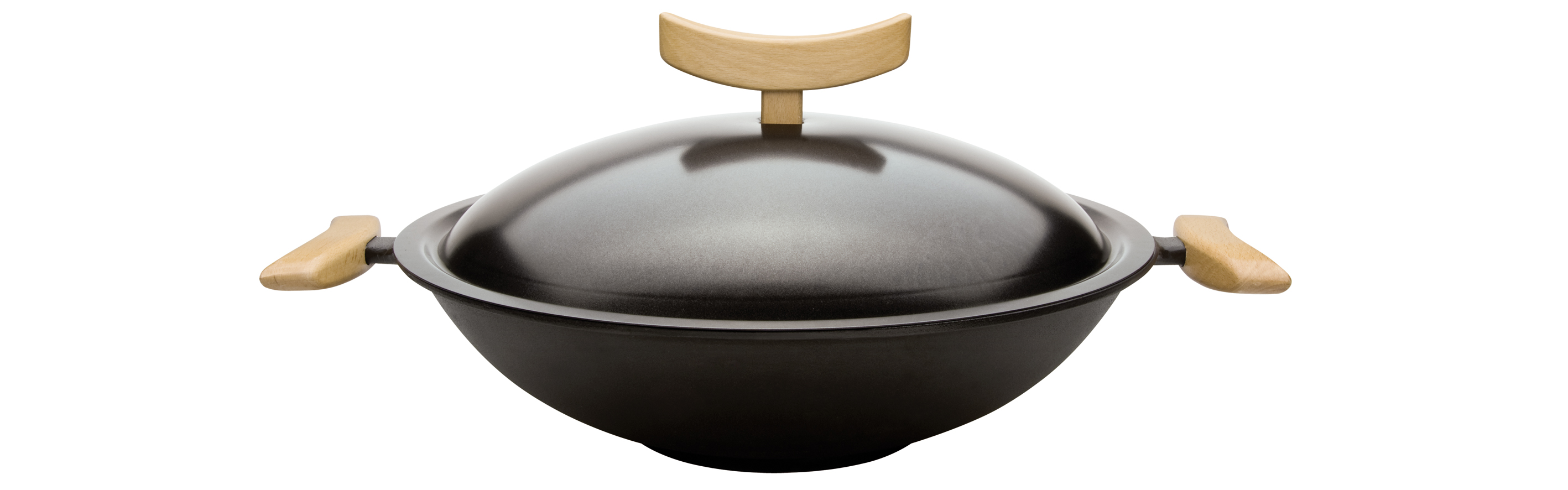 WOK - Wok-Set, Gusseisen, mit Deckel, 35 cm