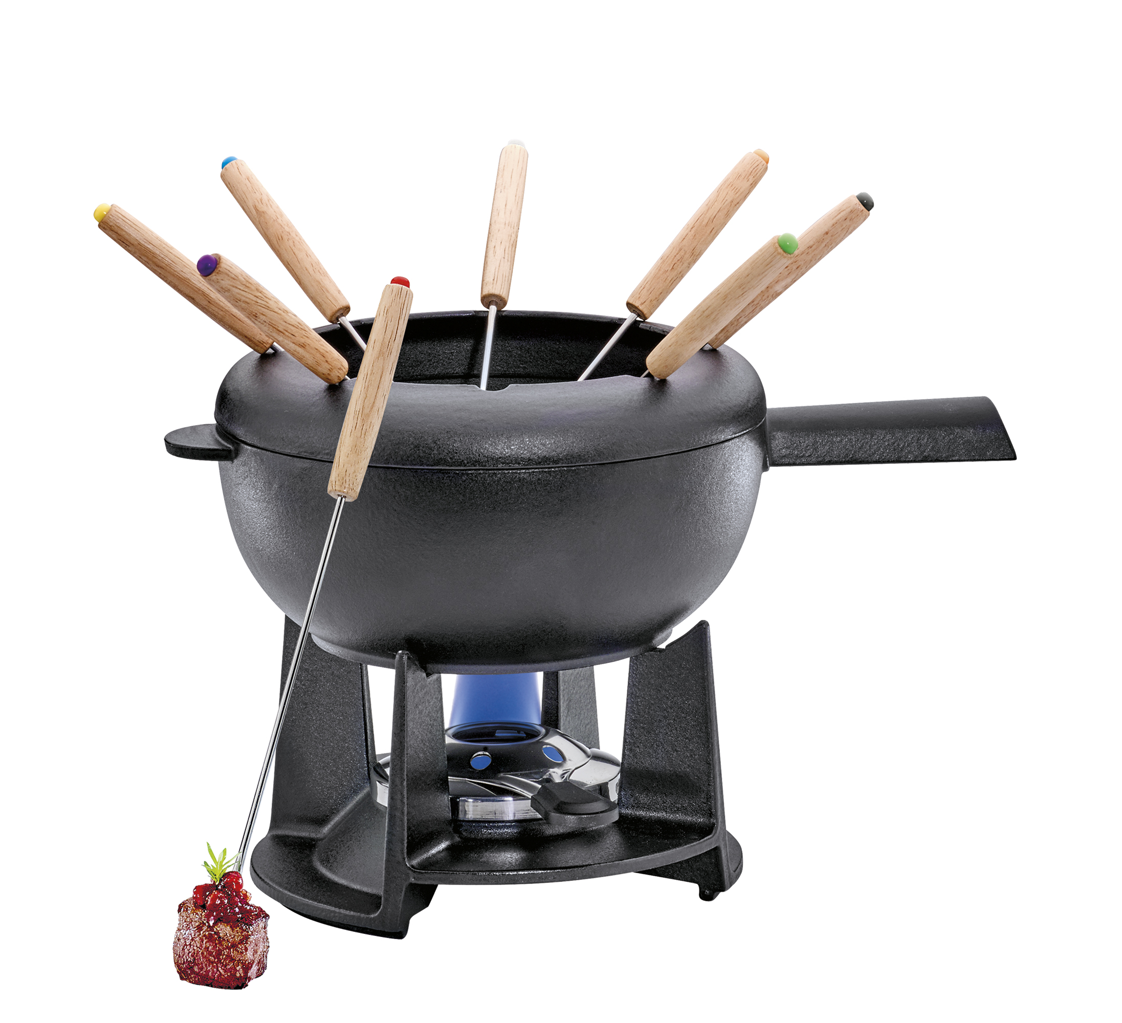 FONDUE - Fondue-Garnitur SAAS-FEE schwarz matt 20 cm